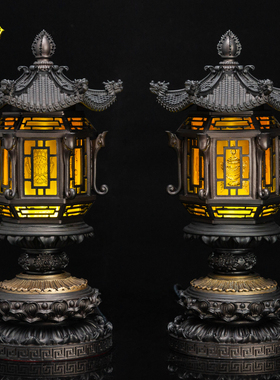 速发 纯铜八吉祥宫灯供灯佛灯神明灯供佛灯家用长社灯