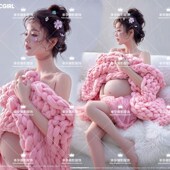 速发影楼新款 室服纯欲风衣围感甜美孕妈大肚照氛内在 孕妇拍照服装