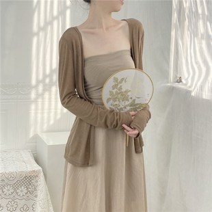 速发防品柔温 轻薄款弹力针织开衫新晒衣长袖外披空调衫上衣