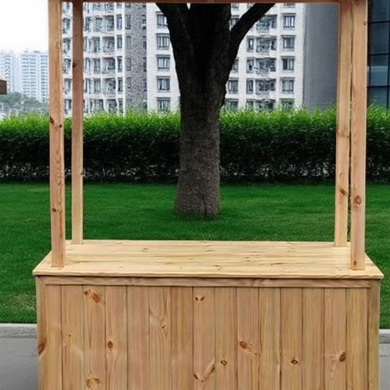 速发古风防腐木摆摊车可移动摊位售货车地摊流动小吃餐车夜市烧鸟
