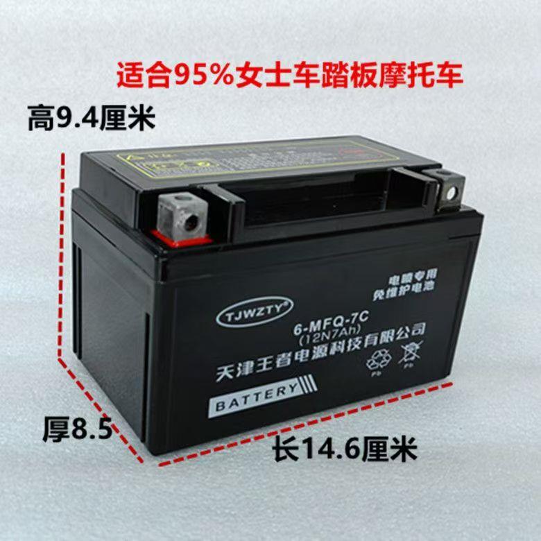 豪托车电瓶12v7ah海王星125女士踏板车通用12N7D-4B干蓄电池