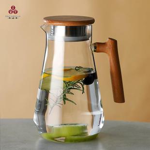 日式 家用凉水壶水杯套装 玻璃冷水壶大容量加厚耐热高温凉白开水壶