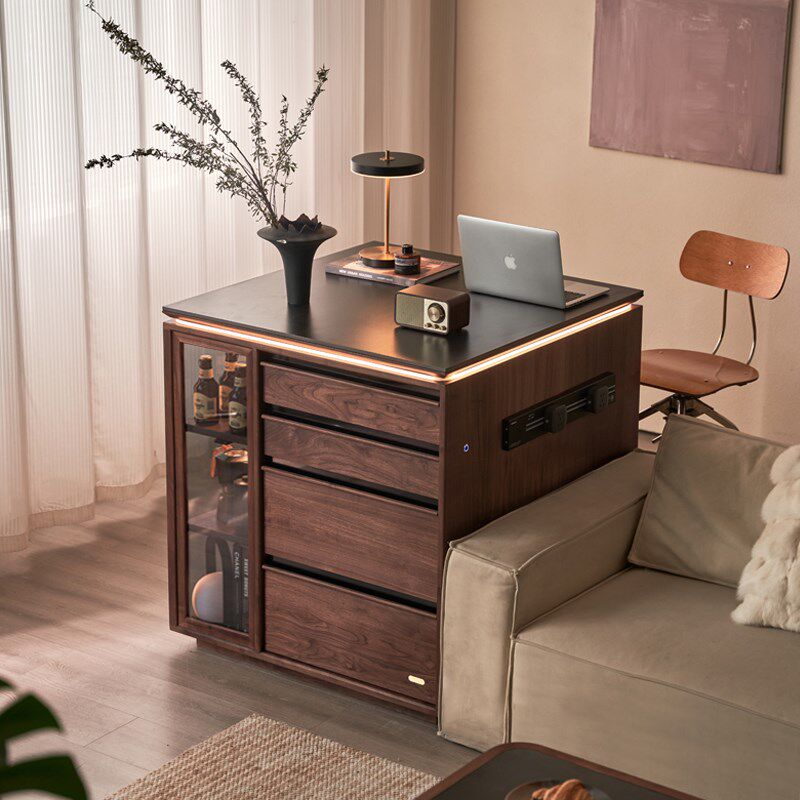 精选实木餐厅家用岛台小户型客厅黑胡桃木餐边柜餐桌备餐操作台料,住宅家具,岛台,淘宝优惠券,粉丝福利购,淘宝优惠卷