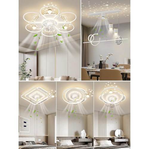 2025新款风扇灯客厅护眼全光谱灯具现代简约家用餐厅卧室中山灯具