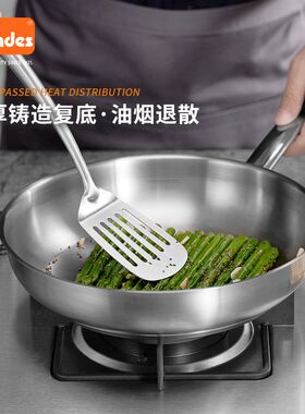 Berndes不锈钢平底锅家用无涂层炒菜锅牛排煎锅燃气电磁炉通用