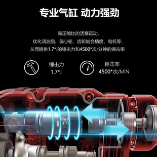 精选大有5401多功能锂电充电电锤轻型手持式无刷冲击钻变速锤钻工
