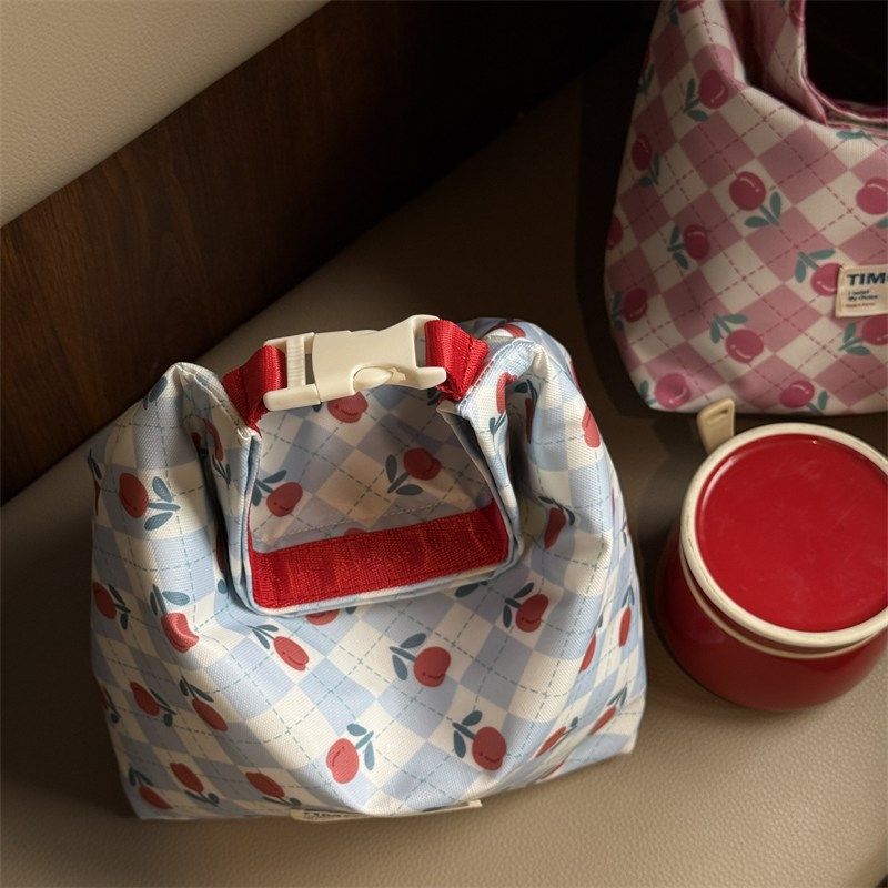 2025新款饭盒袋便当包手提便携保温上班族带饭包魔术贴袋子通勤用