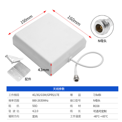 GSM GPRS 4G室内高增益讯号增强放大定向板状壁挂天线880-2635MHZ