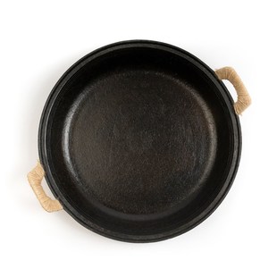 精选双耳传统老式手工纯铸铁加厚平底煎锅牛排无涂层不易粘锅家用