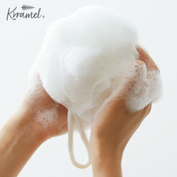 KRRAMEL白色沐浴球女超柔软高档不散洗澡男浴花球起泡泡浴球大号