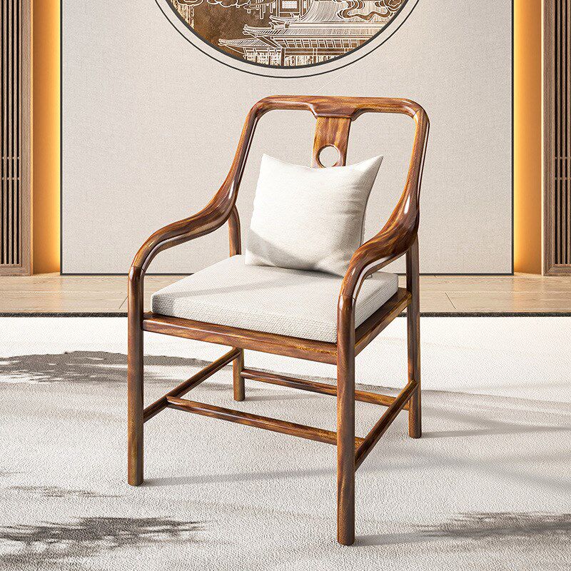 速发实木角牛椅高背椅子泡茶椅官帽圈椅太师椅电脑书椅餐椅靠背人