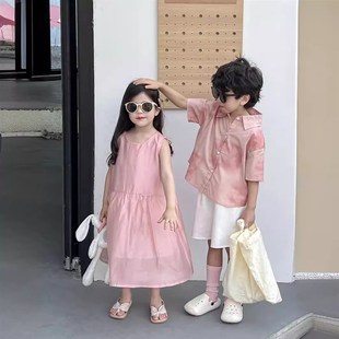 速发儿.童心季短裤衣装.童新款背夏连套裙洋气宝宝炸街兄妹夏装