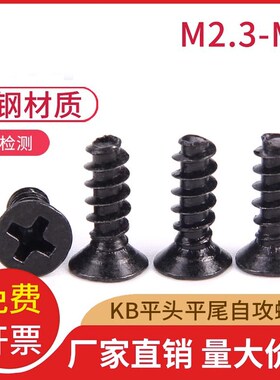 速发黑色圆头平尾自攻2丝镀锌PT盘螺铣尾开槽螺钉头.2.6M.5M4