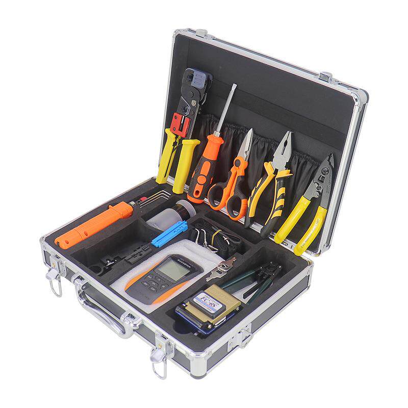 速发FTTH冷接工具箱光纤切割刀剥线钳网路光纤测试光功计红光A