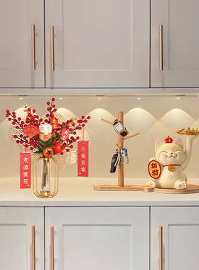 速发招财猫乔迁之喜布置收饰新新礼用品搬家仪式居房摆件玄关装纳