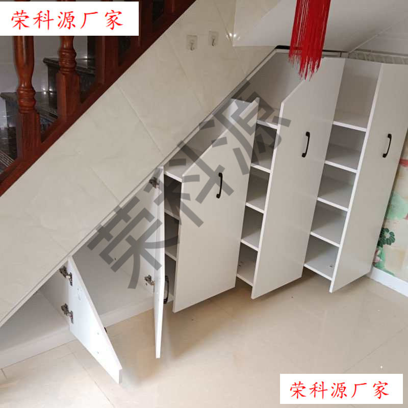 楼梯下斜角定制抽屉式储物柜