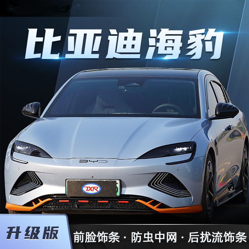 特鑫瑞适用比亚迪海豹改装防虫中网前脸饰条后扰流挡泥板汽车配件