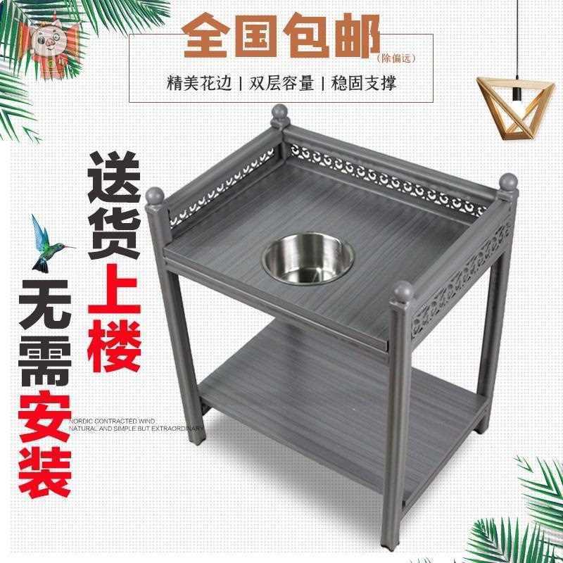 架台钢木加厚茶水角几棋牌室用