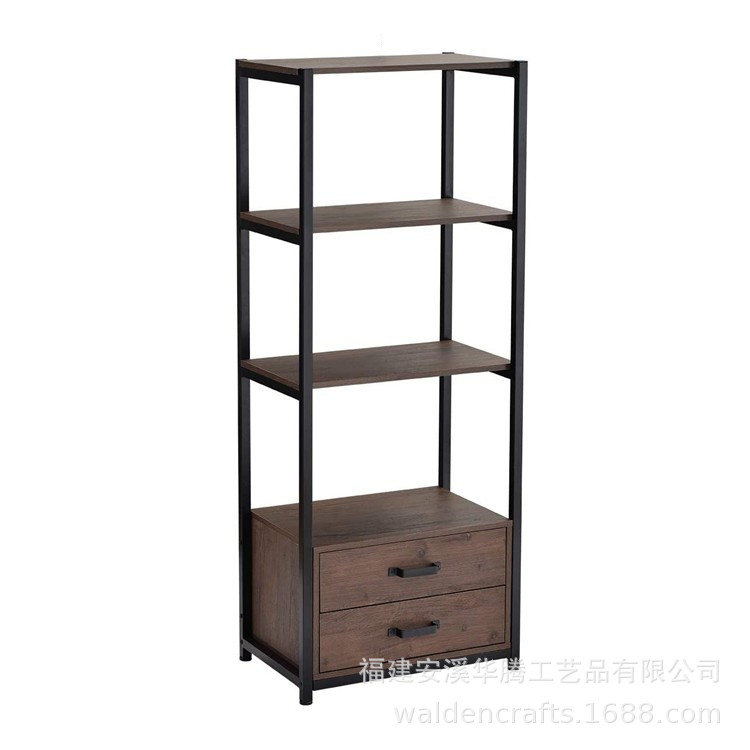 欧式简约铁艺多层落地书架