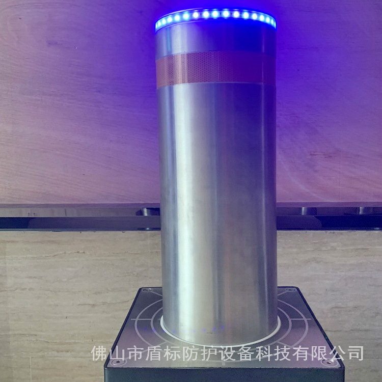 盾标防护供应LED警示灯升降式半自动车档成品不锈钢禁止停车路桩