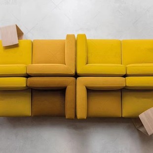 办公室休息区接待背靠背组合双面沙发酒店高档展厅表店沙发