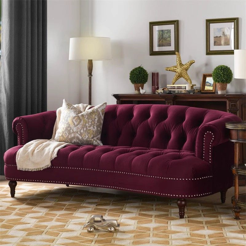 简约美式轻奢小户型客厅三人位设计师弧形北欧现代酒红色布艺沙发,鲜花速递/花卉仿真/绿植园艺,其它园艺用品,淘宝优惠券,粉丝福利购,淘宝优惠卷