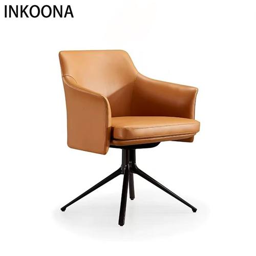 JUYI巨一意式极简设计师可旋转家用靠背餐椅轻奢高级感洽谈书桌椅