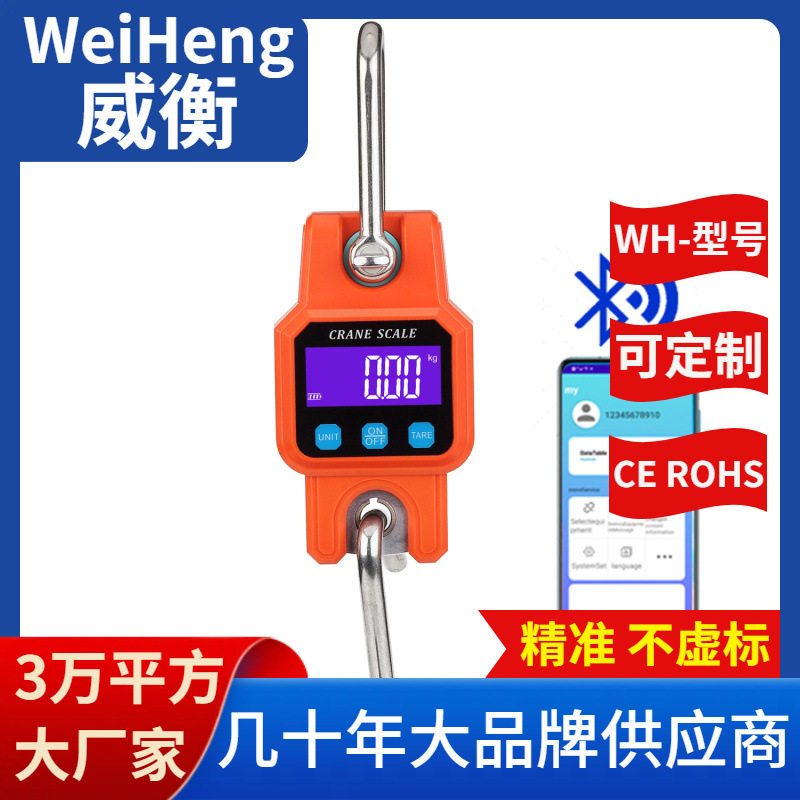 WeiHeng便携式手提秤威衡电子秤WH-C06吊秤300公斤充电蓝牙吊称图片