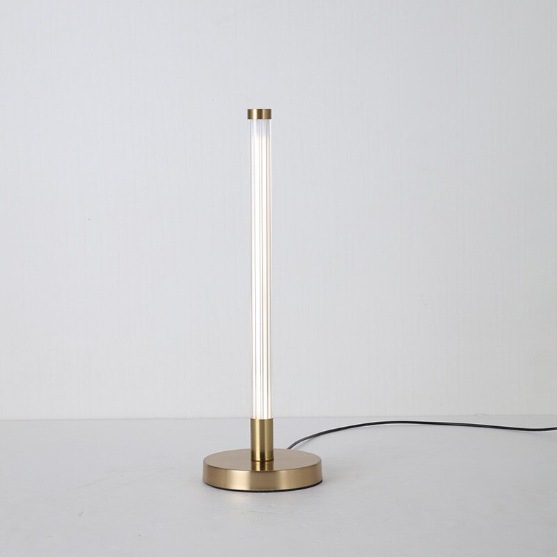 简约台灯清光条纹直管装饰床头灯现代金属卧室led灯饰bed lamp