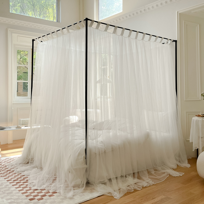 2022a新款宫廷蚊帐1.8m家用卧室1.5米床幔三开门公主风落地式支架