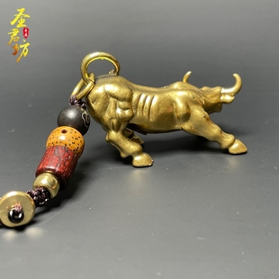 铜牛摆件风水十二生肖牛黄金钥匙挂件牛气冲天创意华尔街牛转乾坤
