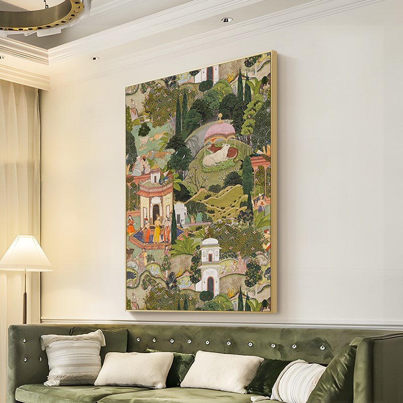 中古南洋风装饰画l客厅入户玄关挂画复古小众客厅沙发背景墙落地