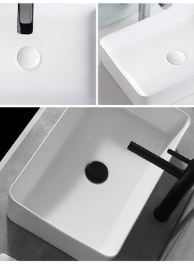 面盆下水器黑白色陶瓷盖弹跳式洗手盆漏水塞防堵洗脸盆下水器配件