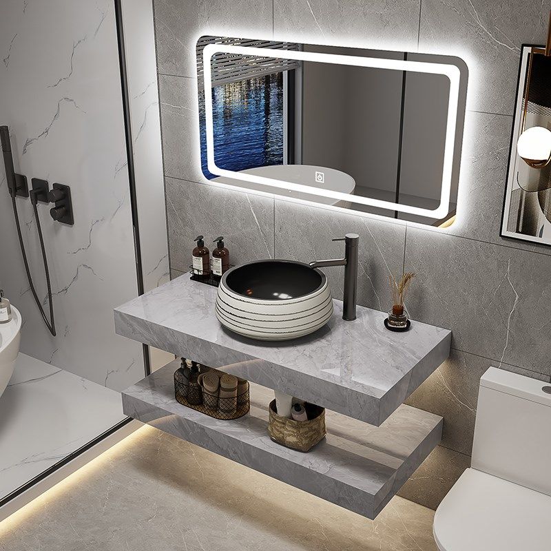 新中式大理石陶瓷一体盆浴室柜卫生间洗漱台小户型洗手池台上盆,家装主材,浴室柜组合,淘宝优惠券,粉丝福利购,淘宝优惠卷