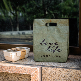 YJ可定制露营野餐杜邦纸铝箔手提保温袋便当带便当包英文字母款