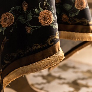 范居态度橙玫瑰复古欧式高档轻奢圆桌布茶几布艺正方形家用台布