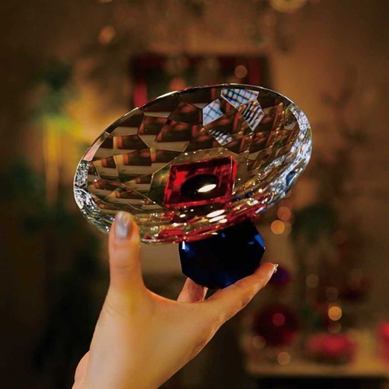 奢华撞色高脚水果盘茶点碟客厅茶几客厅招待干果零食碟