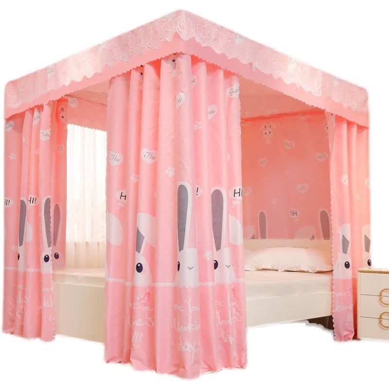 家用床帘遮光布双人落地蚊帐床幔带支架公主风防尘顶卧室除尘保暖,床上用品,床幔,淘宝优惠券,粉丝福利购,淘宝优惠卷