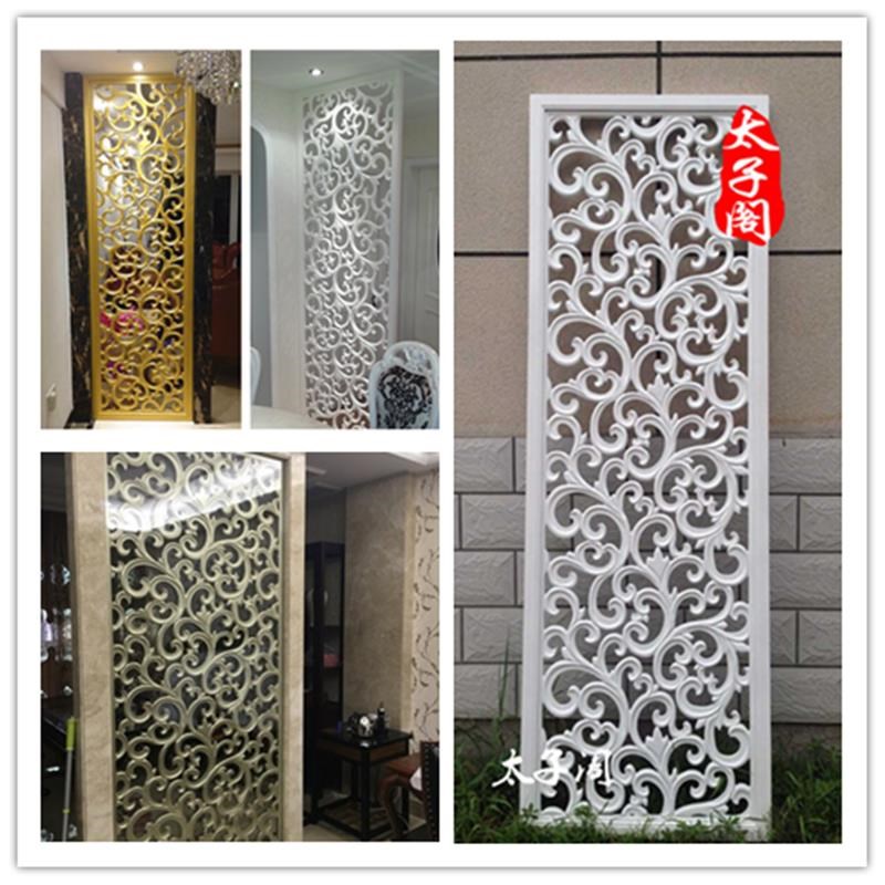浮雕工艺密度板玄关隔断镂空雕花板花格吊顶木雕通花板Z电视背景1