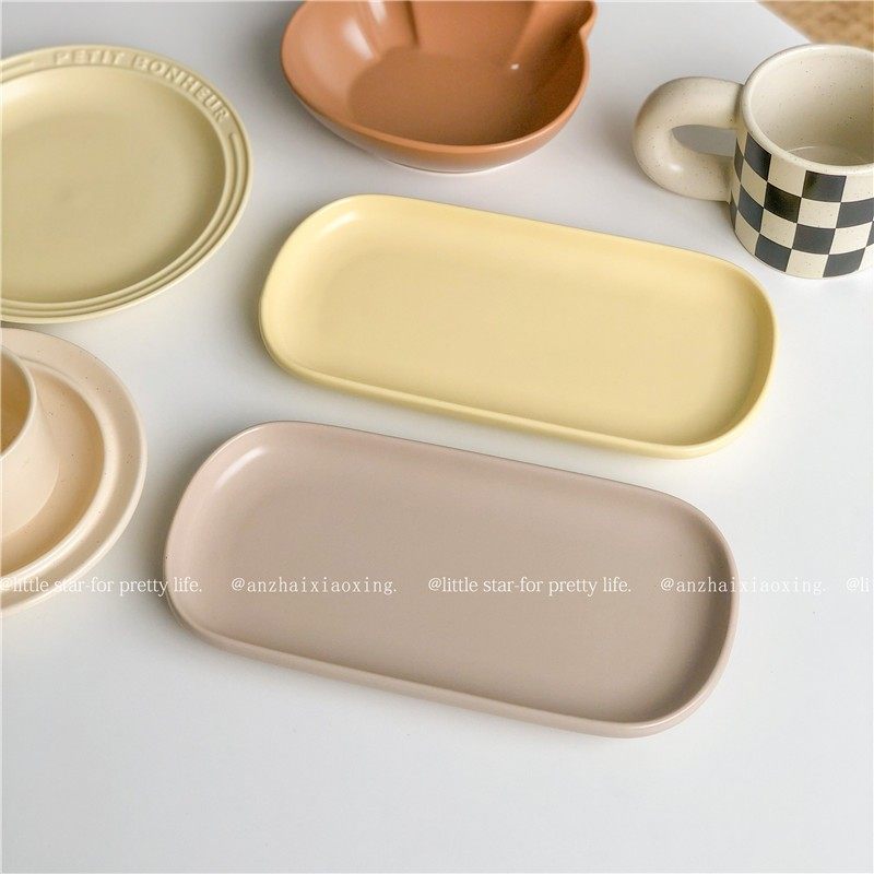 韩风ins圆角长方形盘哑光鱼盘早餐盘寿司盘家用菜盘碟子陶瓷餐具,餐饮具,盘,淘宝优惠券,粉丝福利购,淘宝优惠卷