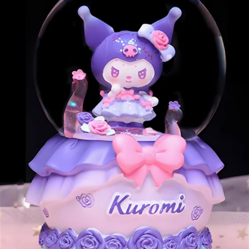 梦幻发光旋转库洛米水晶球音乐盒八音盒摆件儿童T十岁女孩生日礼