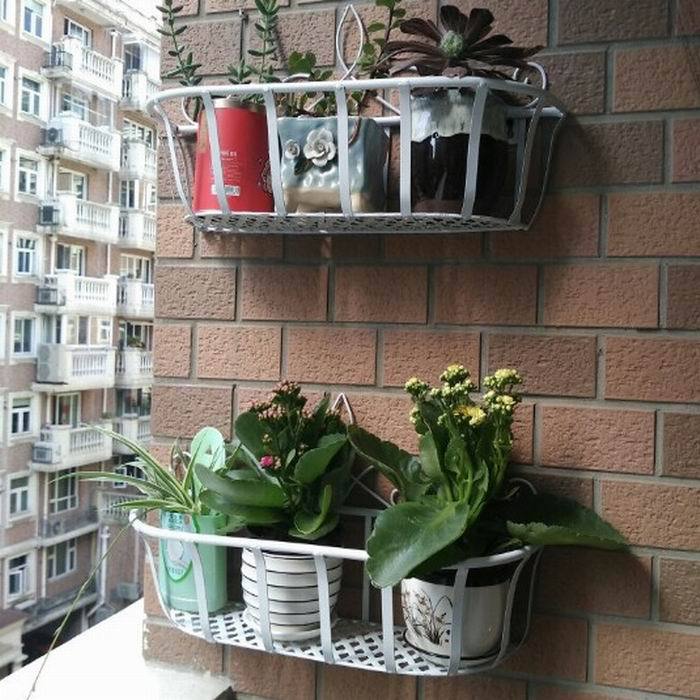 欧式阳台墙上壁挂花架客厅铁艺花盆架悬挂吊兰绿萝架子挂墙置新品