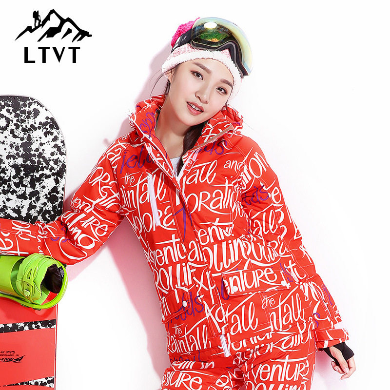 LTVT滑雪服女套装成人户外防寒衣保暖透气单双板韩雪地防水款