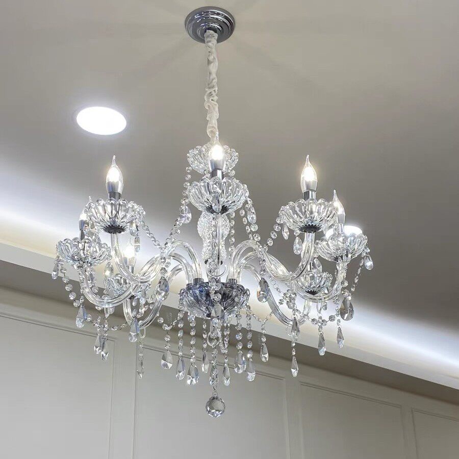 新款客厅灯水晶吊灯卧室灯餐厅简约现代LED轻奢华蜡烛灯饰灯具
