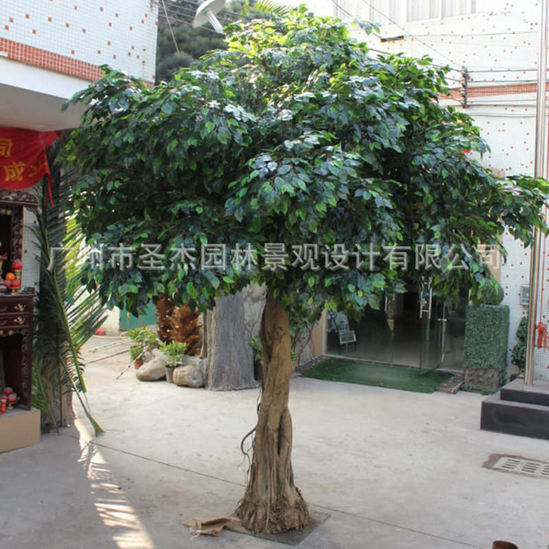 厂家直销仿真榕树大型假榕树植物装饰枫树仿真藤条榕树叶厂家批发