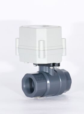 3/4寸微型电动UPVC调节球阀二通式耐腐蚀模拟量比例调节球阀DN20