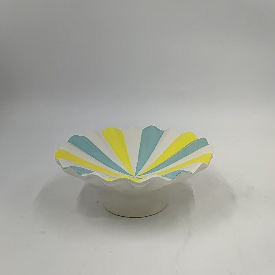 陶瓷手绘条纹盘子碟子摆件