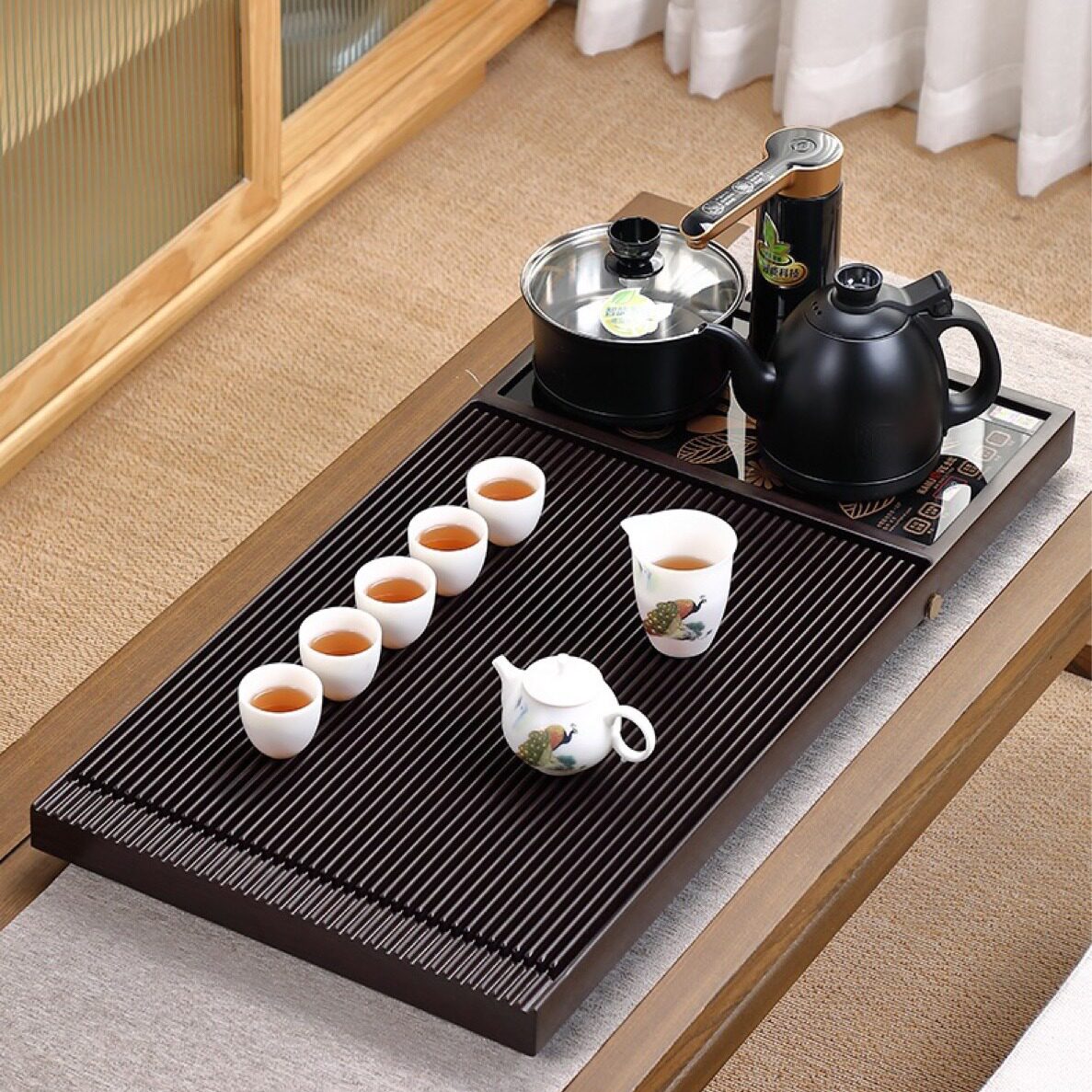 电木茶盘全自动烧水壶一体茶海家用客厅功夫泡茶台整套办公大茶盘