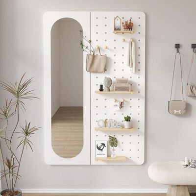 XN全身卧室家用一体试衣女生ins穿衣镜挂墙玄关衣帽架洞洞带镜子