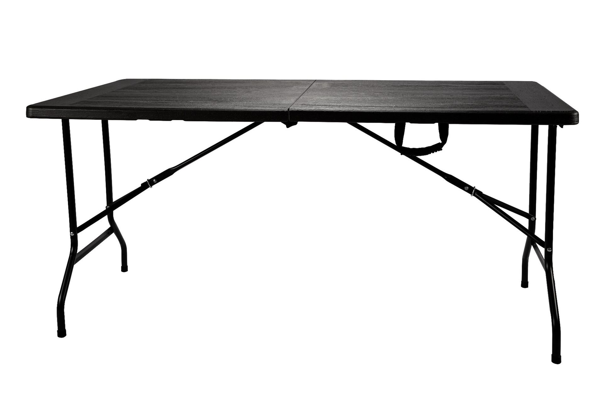 5尺塑料对折桌 仿木纹桌面餐桌 152*70*74cm PE+钢管吹塑PE折叠桌